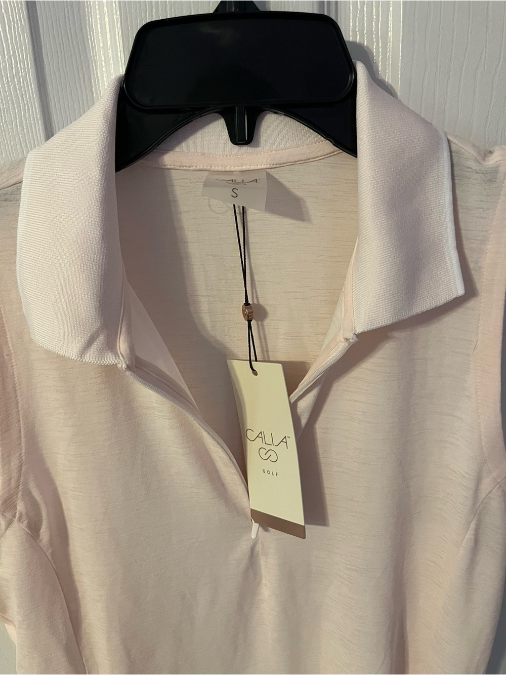 Sleeveless Calia Golf Polo Tank Top - Light Blush - Picture 4 of 7